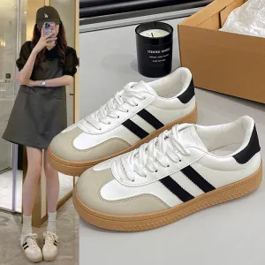 2025 Plus Size Womens Casual Flat Shoes  Spring Fall Korean Style, Round Toe Fashion Sneakers for Students and Daily Wear