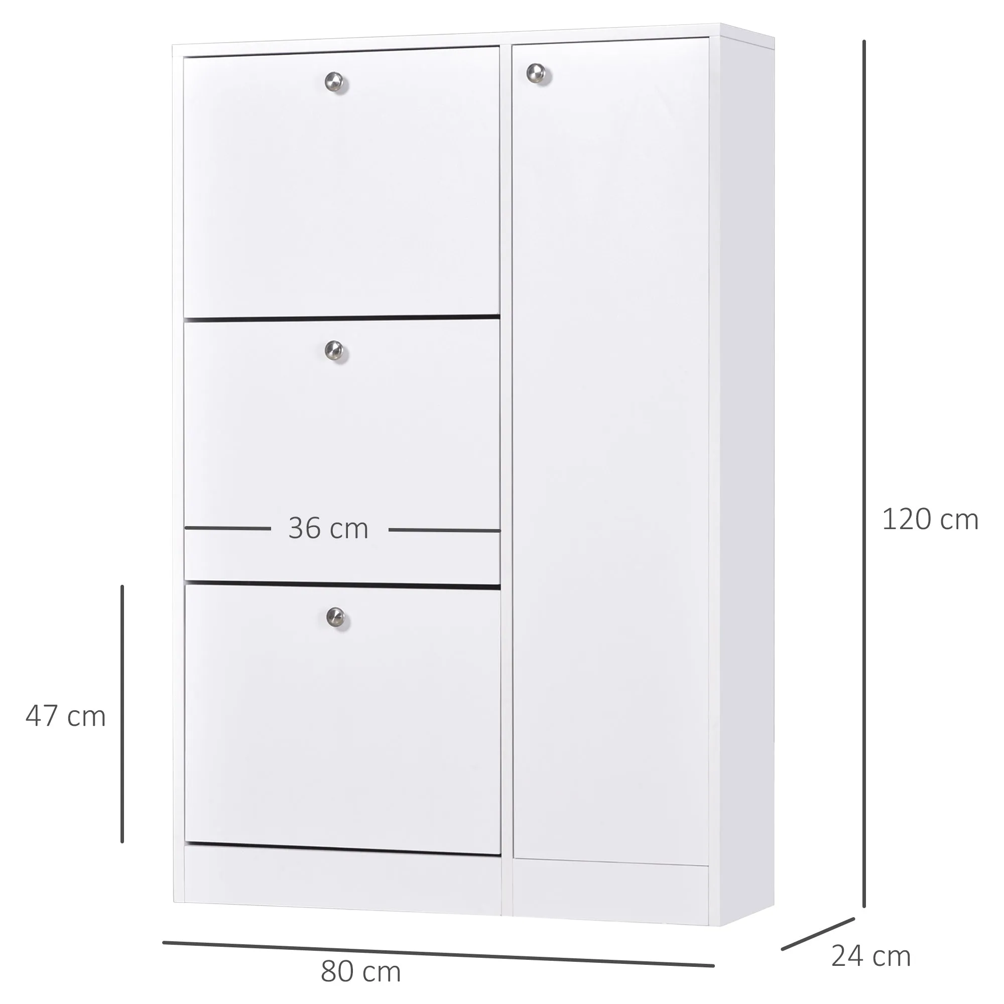 4 Compartment Shoe Storage CabinetWith Shelves Footwear Home Office Stylish Unit Anti-Tipping Child Pet Safety Bedroom Hallway