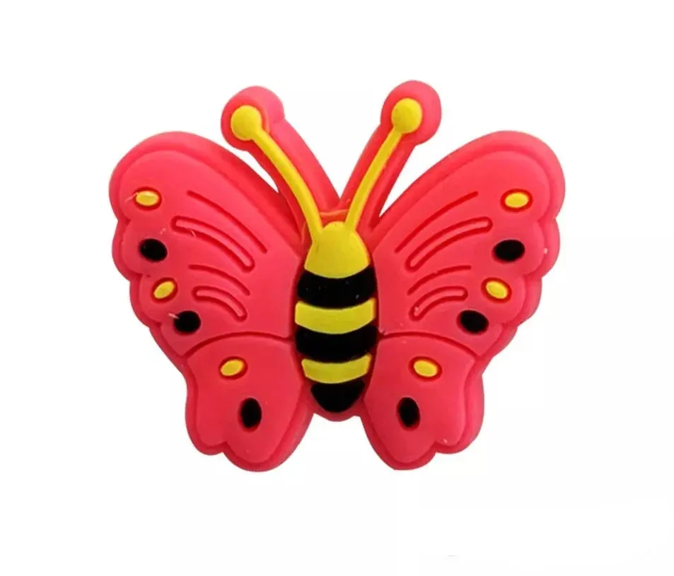 4 Pcs of Cute Insects & Flowers Shoe Charms For Croc, Bracelet,Shoe & Wristbands