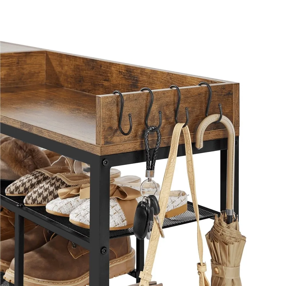 6 Tier Wooden Shelf Shoe Rack