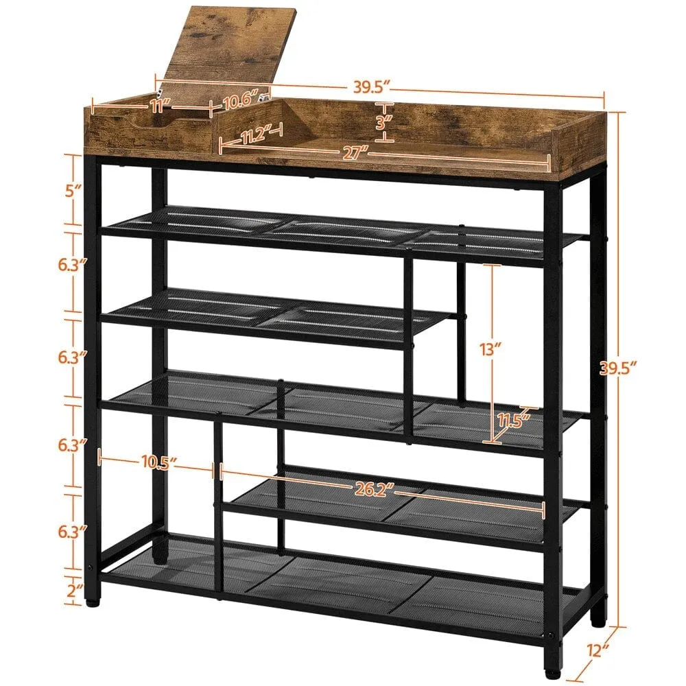 6 Tier Wooden Shelf Shoe Rack