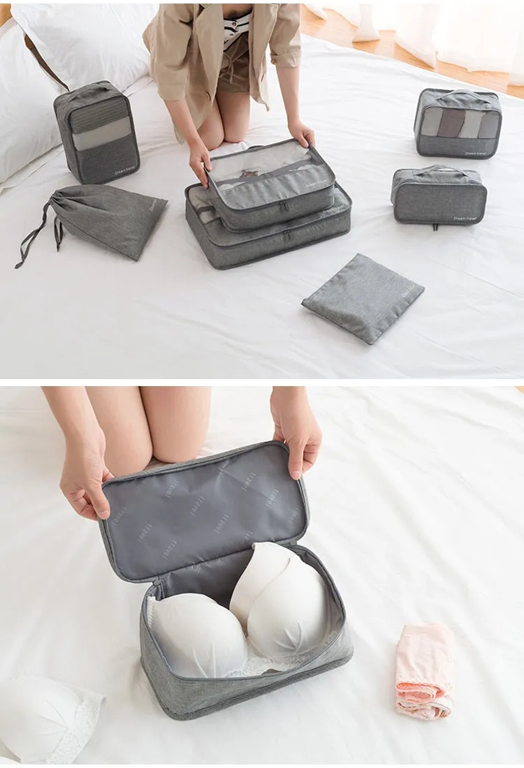 7-Piece Waterproof Travel Tote Bag Set - GlamzLife