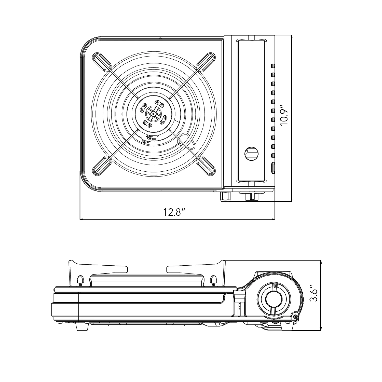 7,650 BTU PORTABLE BUTANE CAMP STOVE
