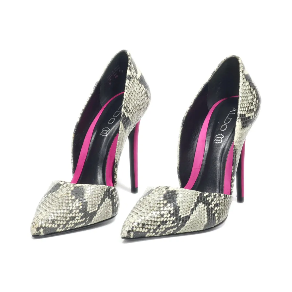 Aldo High-Heel Shoes Leather Grey Colour For Women