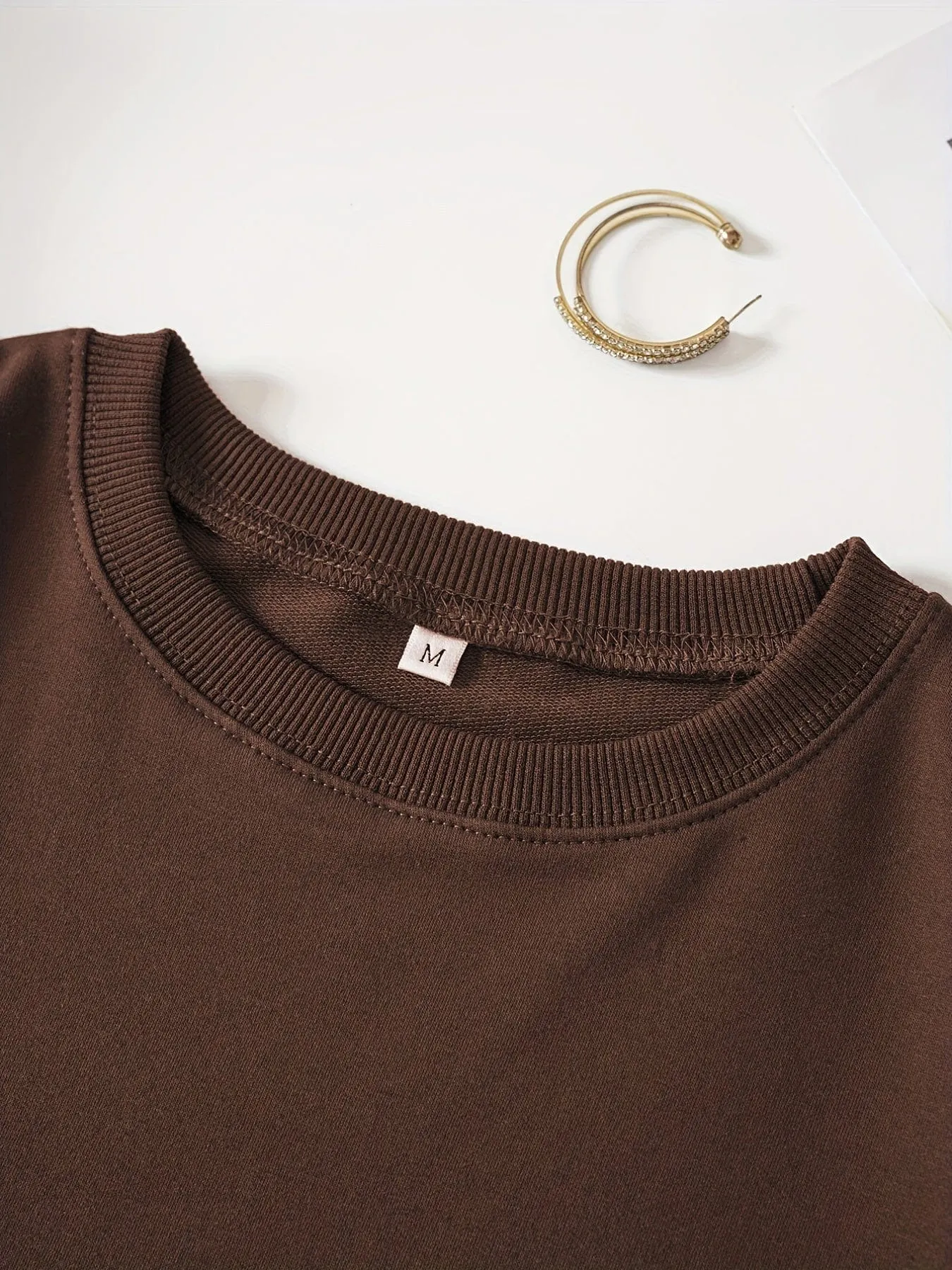 Alphabet Patterned Cozy Crew Neck Sweatshirt