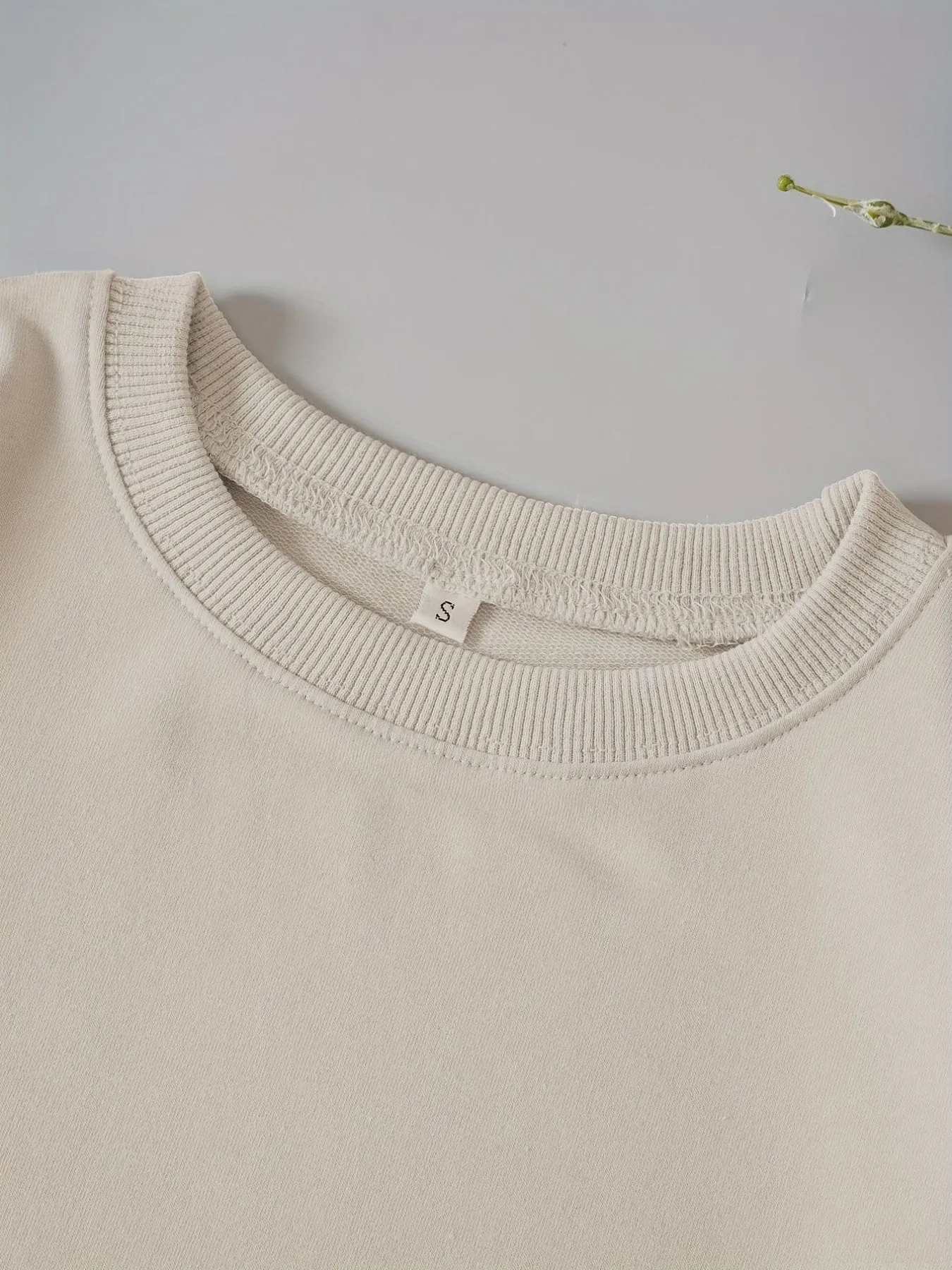 Alphabet Patterned Cozy Crew Neck Sweatshirt