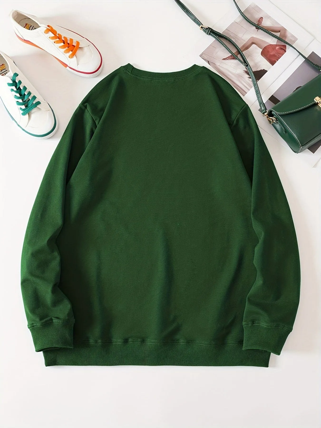 Alphabet Patterned Cozy Crew Neck Sweatshirt