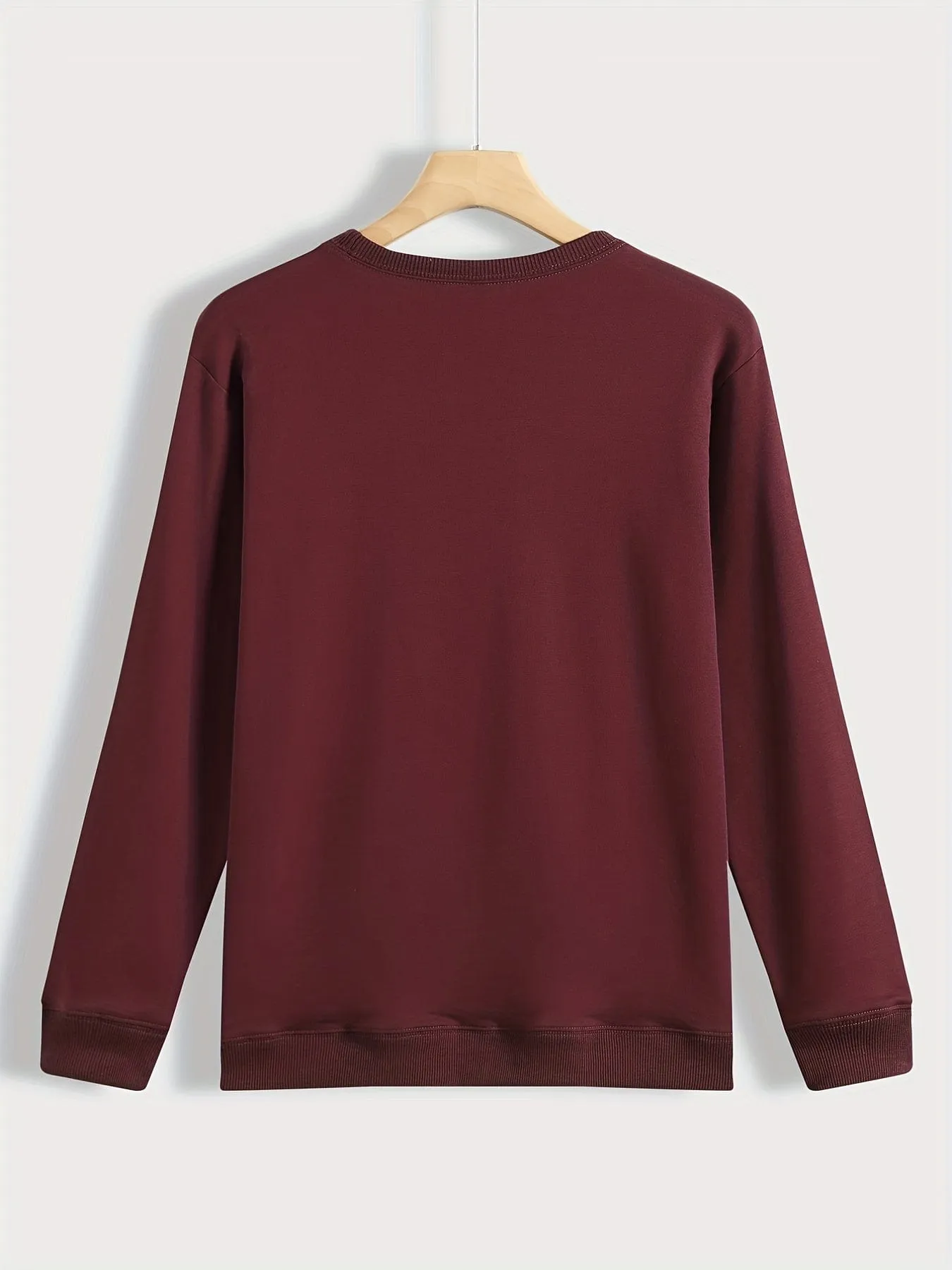 Alphabet Patterned Cozy Crew Neck Sweatshirt