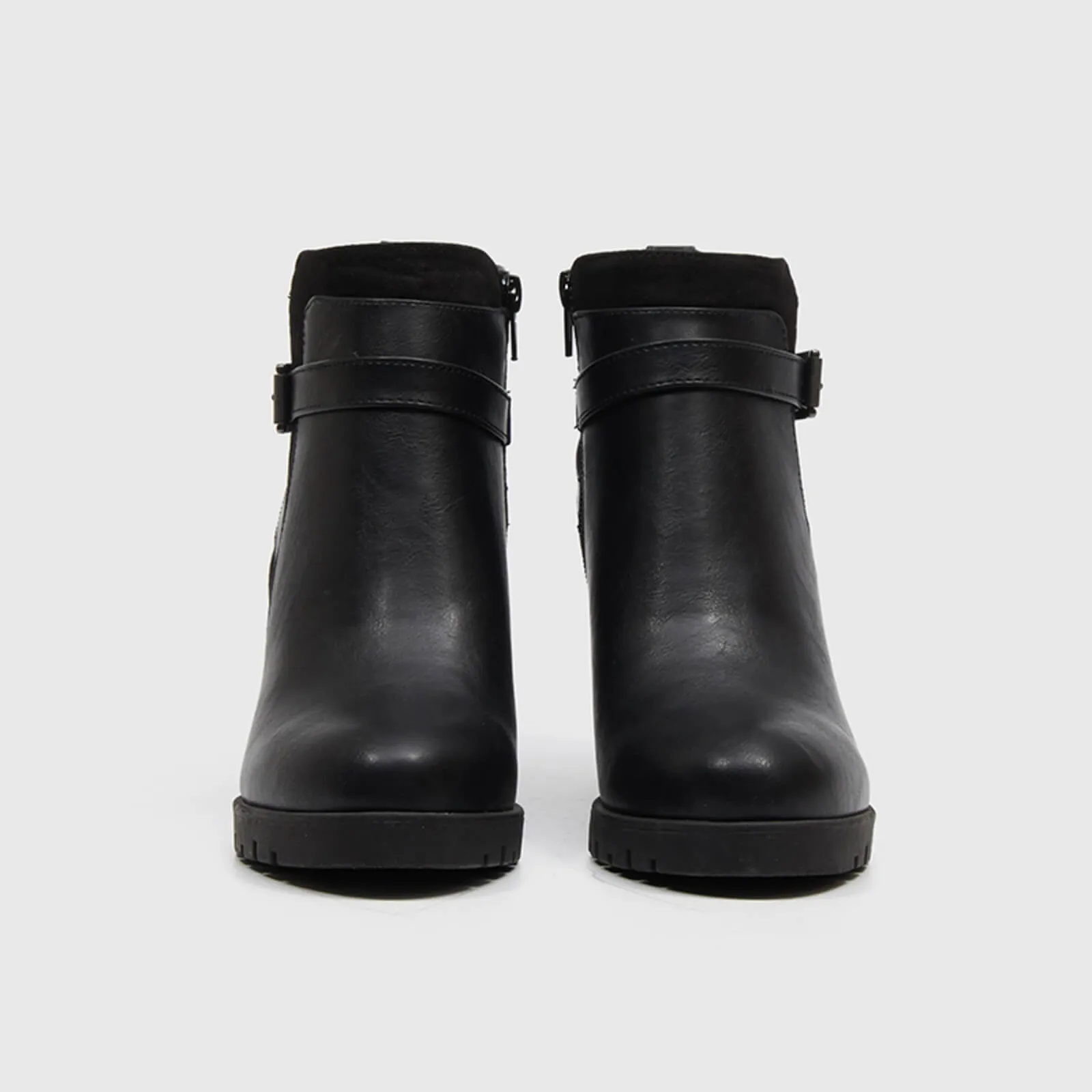 Ankle Boots Chunky Heel Side Zipper