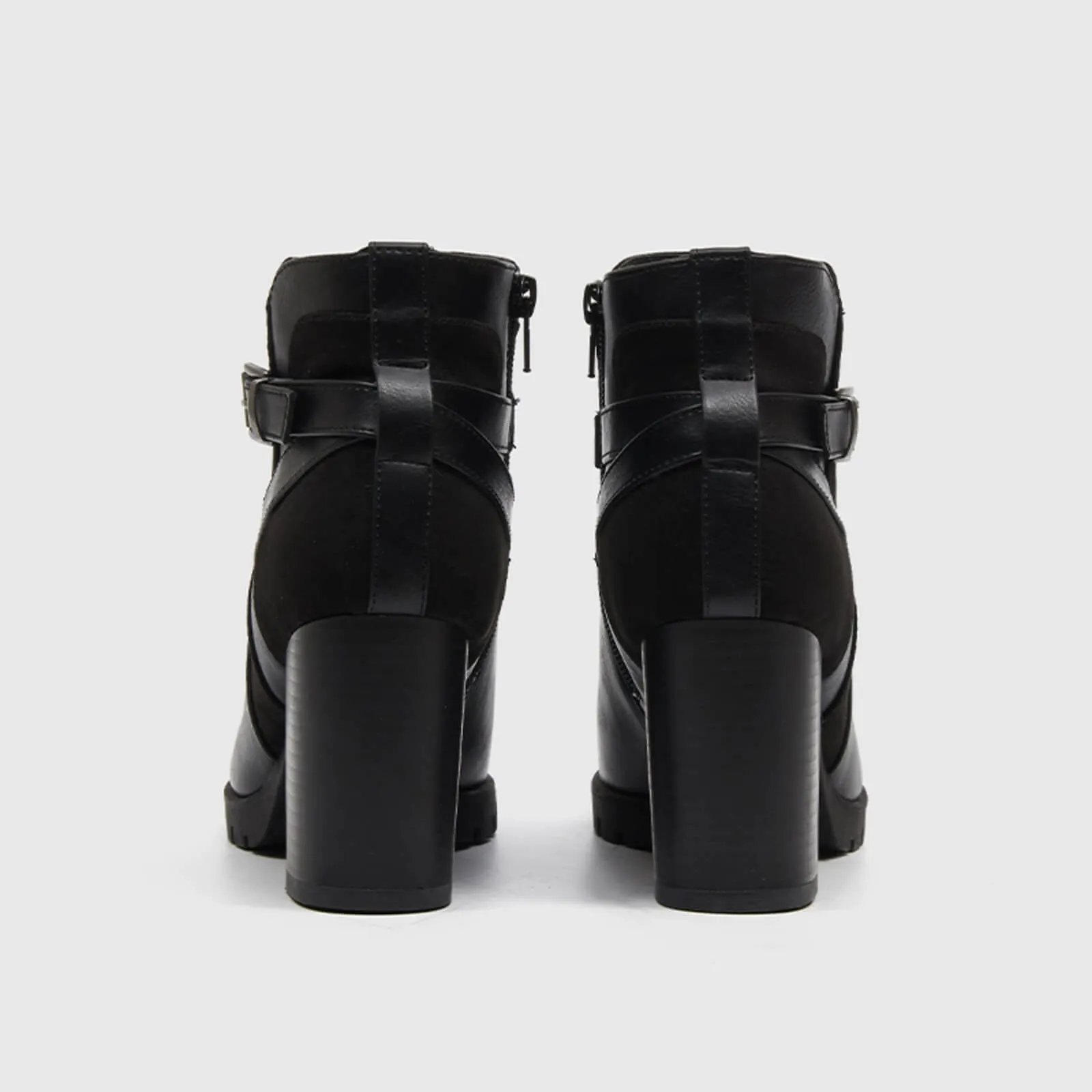 Ankle Boots Chunky Heel Side Zipper