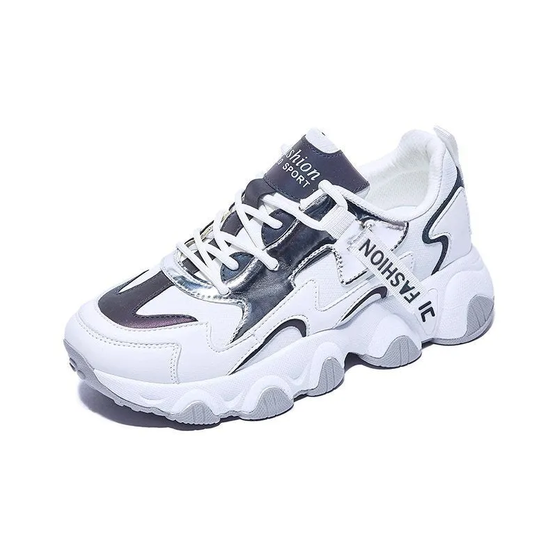 Chunky Leather Sneaker Women Spring Autumn Fashionable