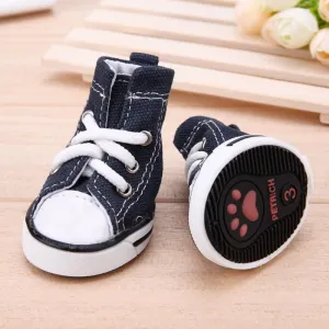 Denim Pet Dog Shoes Anti-slip Waterproof Sporty Sneakers Booties