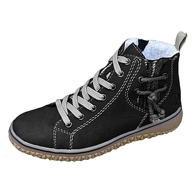 Dyavor Women Ankle Boots Zipper Plush Orthopedic Shoes