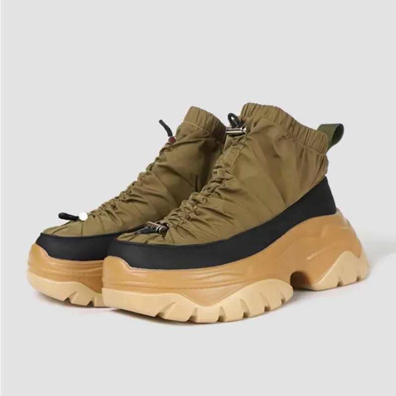 Fishbone Thick-Sole Retro Women’s Boots
