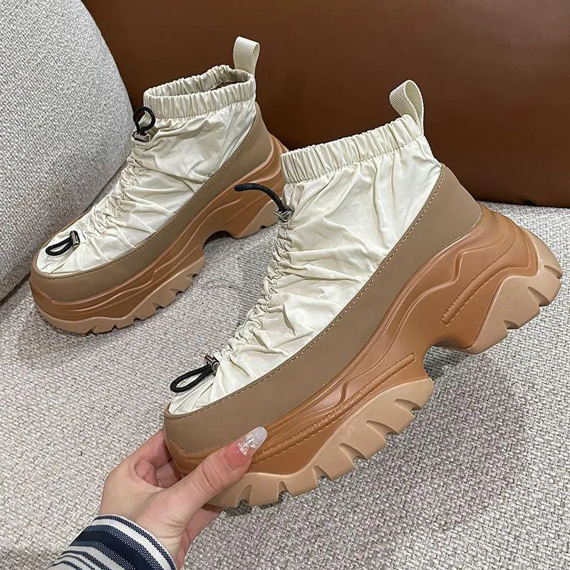Fishbone Thick-Sole Retro Women’s Boots