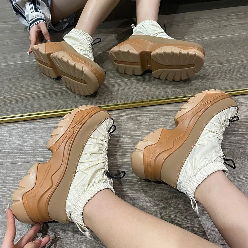 Fishbone Thick-Sole Retro Women’s Boots