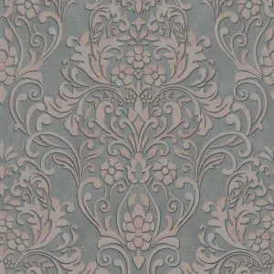 Galerie Floral Damask Wallpaper Slate 32604