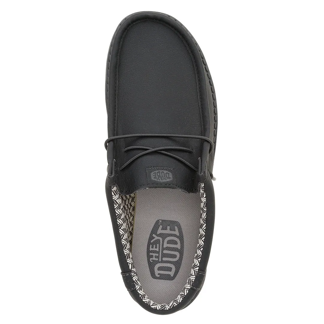 Hey Dude - Wally Classic Faux Leather Mens Shoe Black