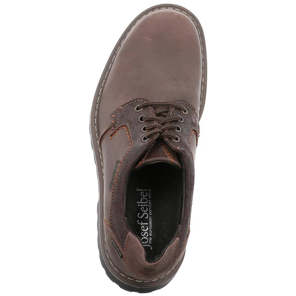 Josef Seibel Chance 08 Mens Moro Brown Leather Waterproof Lace Up Shoes