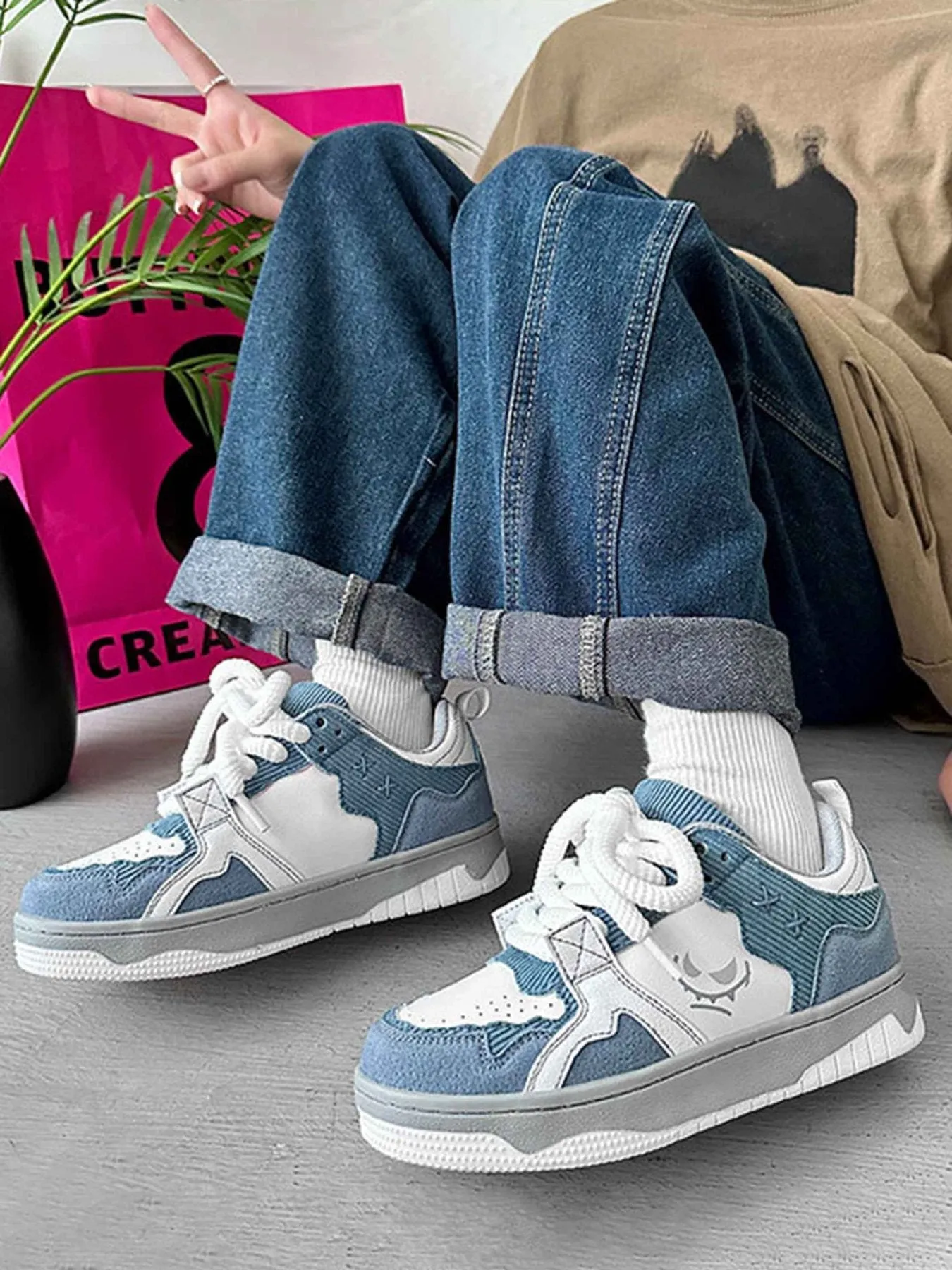 Kicksteria - High Street Breathable Thick Bottom Board Shoes