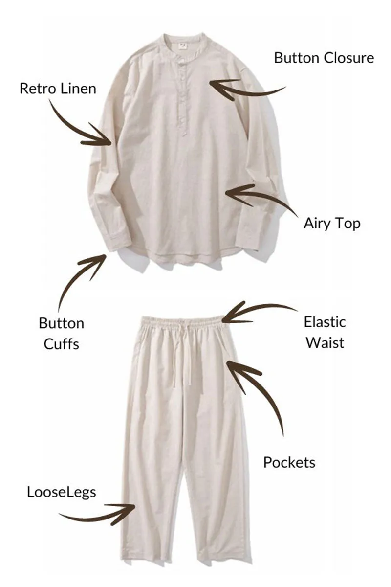 Linen Cotton Monochrome Matching Set