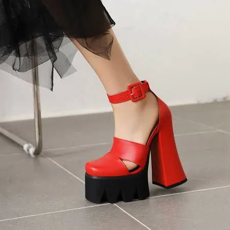 LovelyRLovely Women's Hollowed-out Strapping Heels