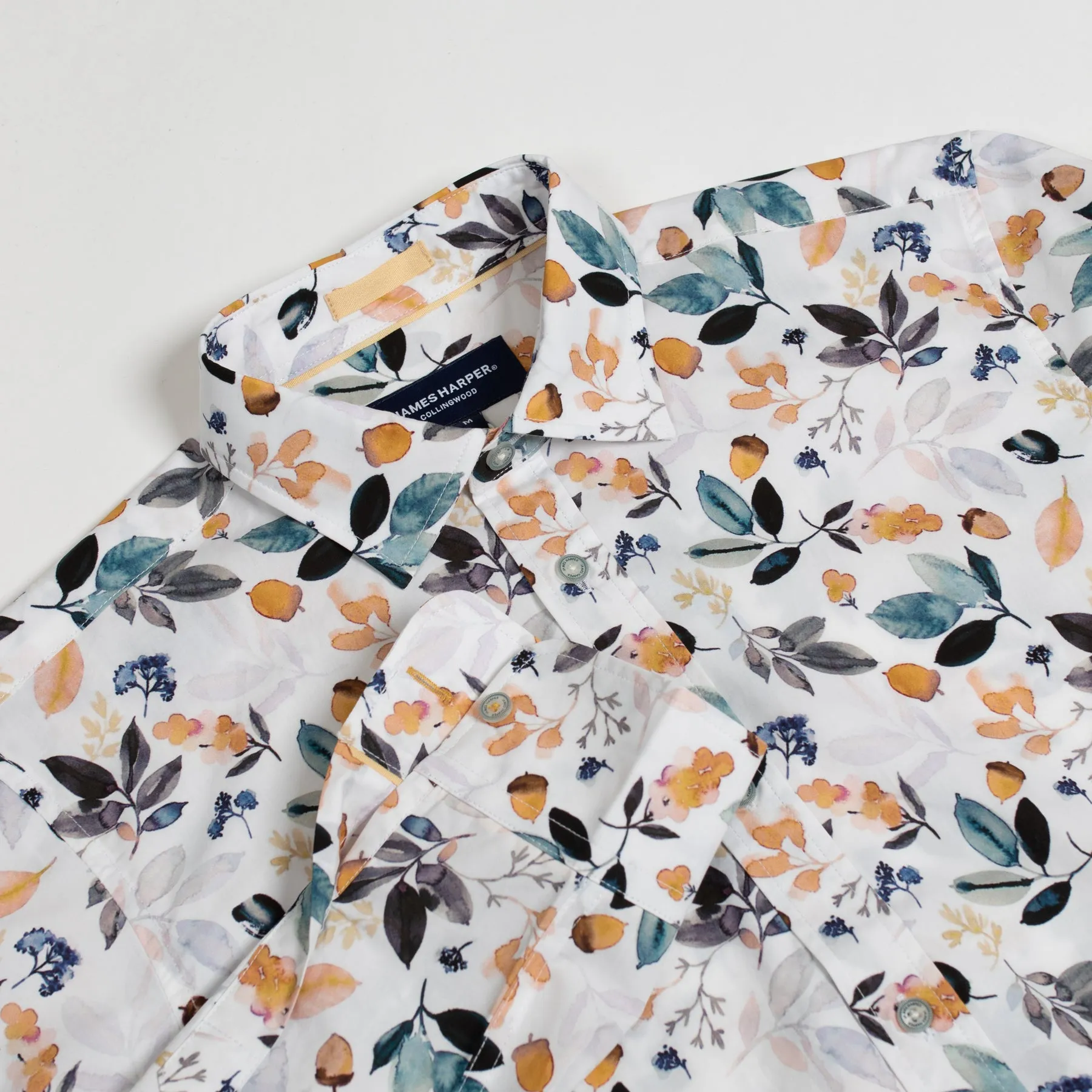 Navy Acorn Cotton Poplin Shirt