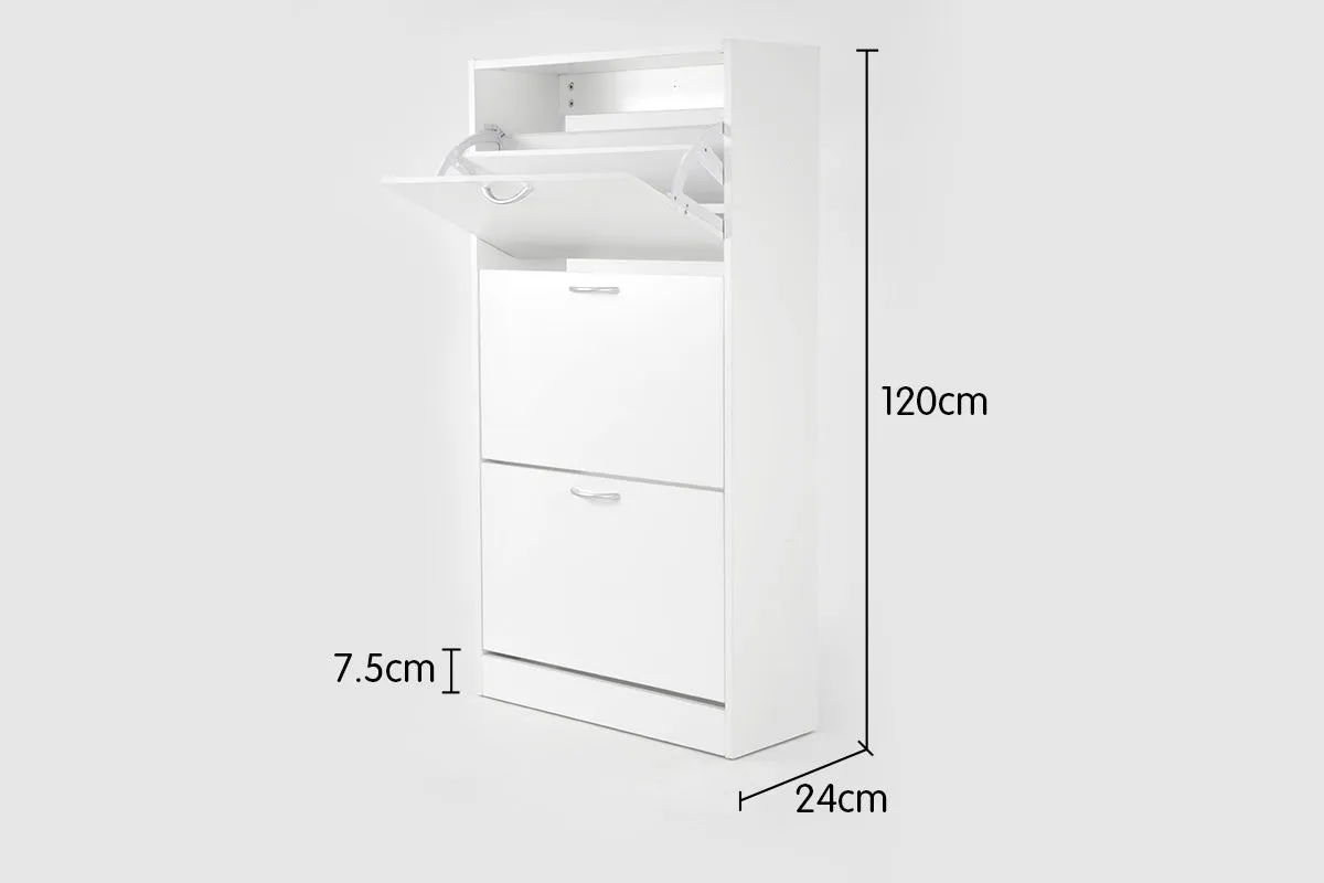 NNEDPE 24 Pairs Shoe Cabinet Storage Rack - 120 x 63 x 24cm