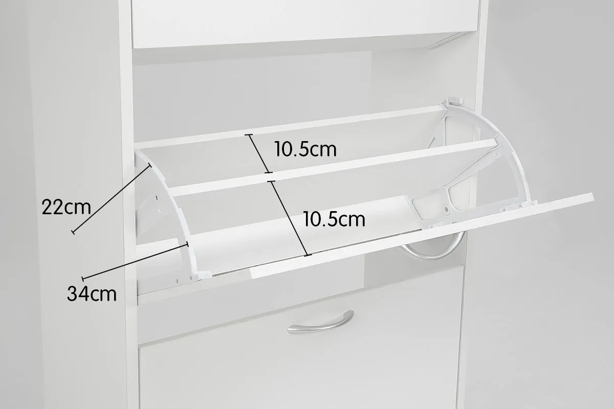NNEDPE 24 Pairs Shoe Cabinet Storage Rack - 120 x 63 x 24cm