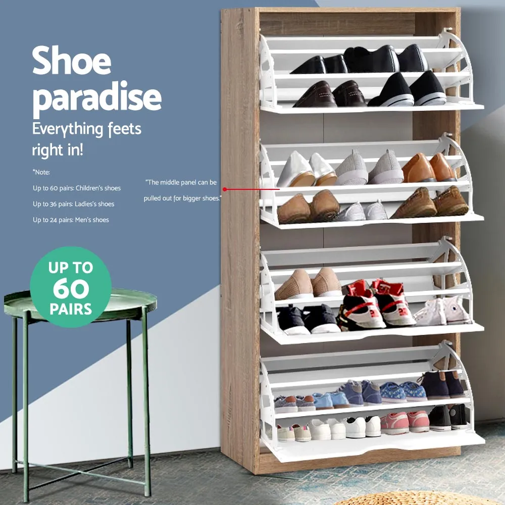 NNEDSZ 48 Pairs Shoe Cabinet Rack Organiser Storage Shelf Wooden