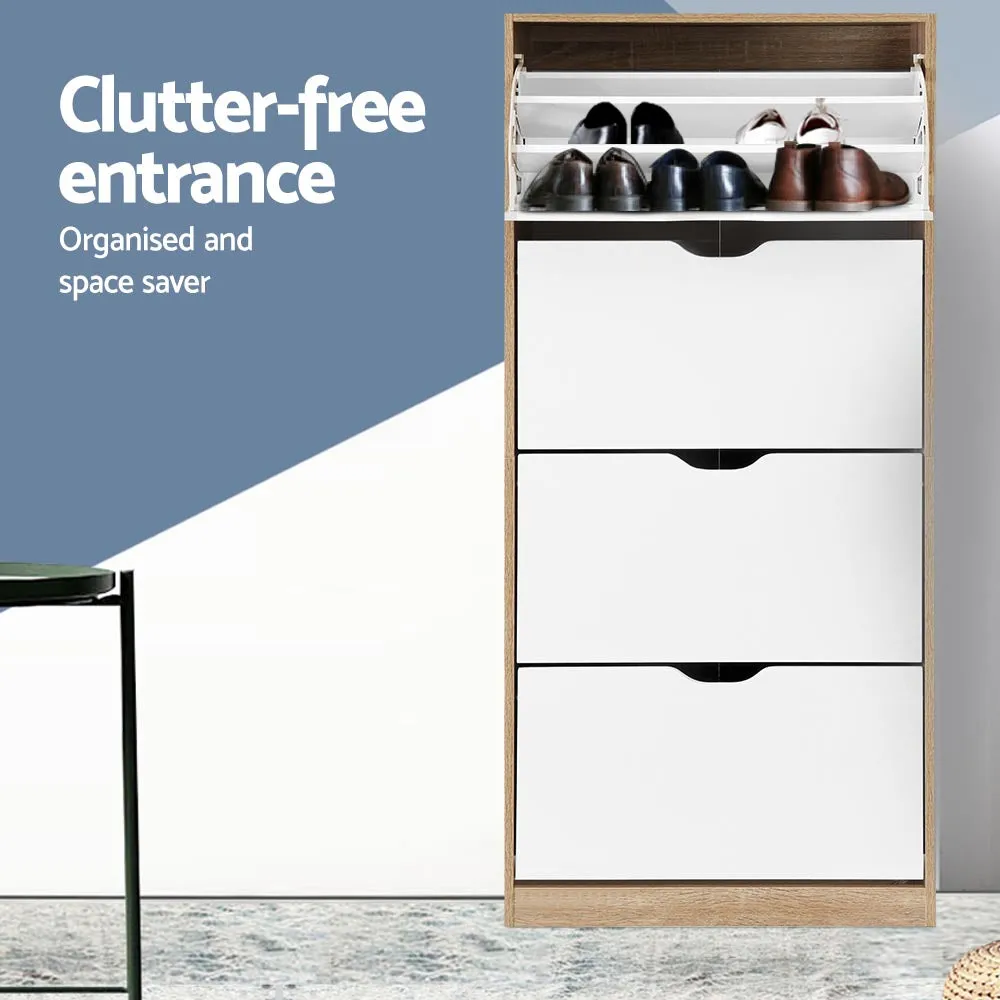 NNEDSZ 48 Pairs Shoe Cabinet Rack Organiser Storage Shelf Wooden