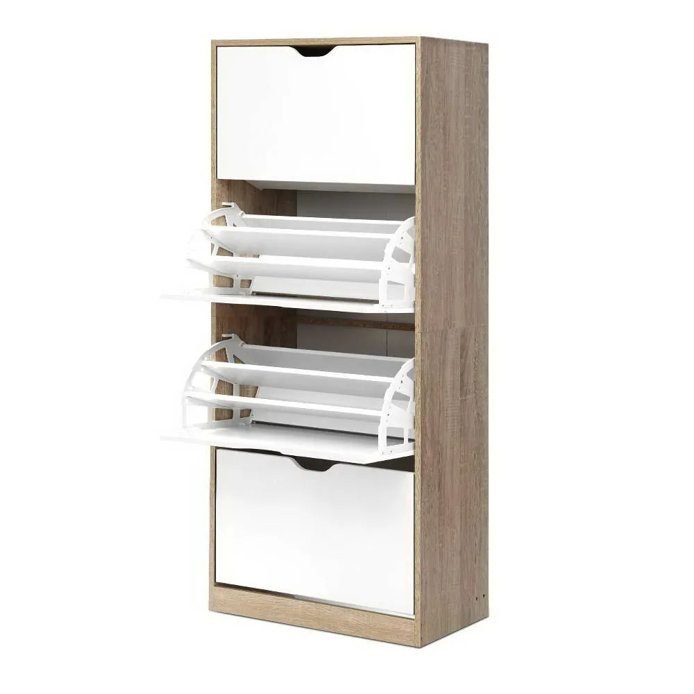 NNEDSZ 48 Pairs Shoe Cabinet Rack Organiser Storage Shelf Wooden