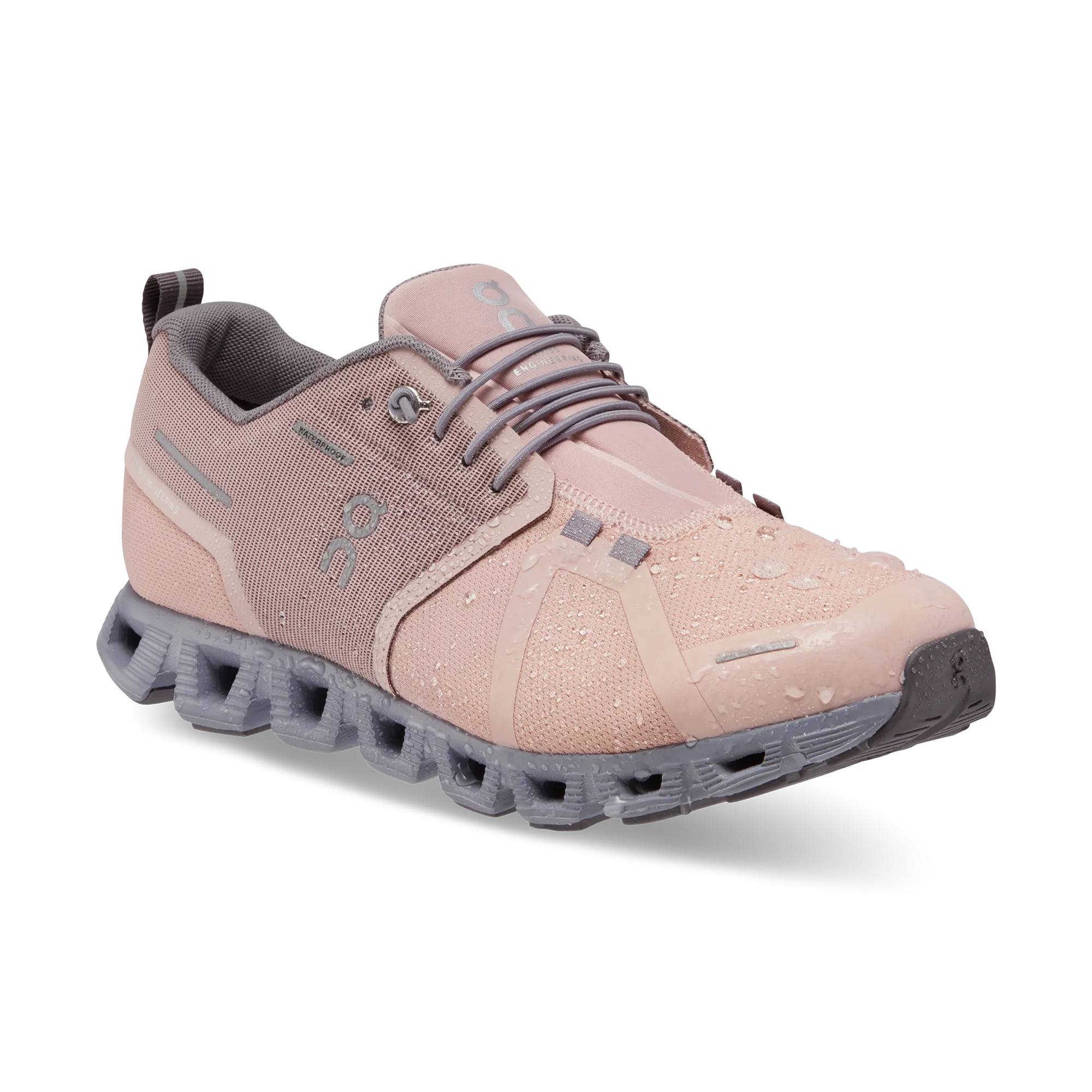 On Womens Cloud 5 Waterproof - Rose/Fossil (59.98527)