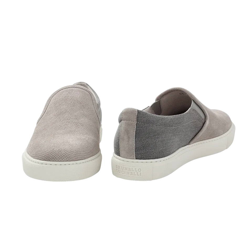Perforated Suede Slip-On