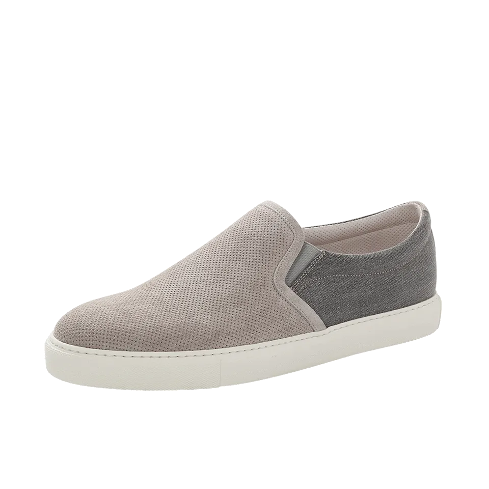 Perforated Suede Slip-On