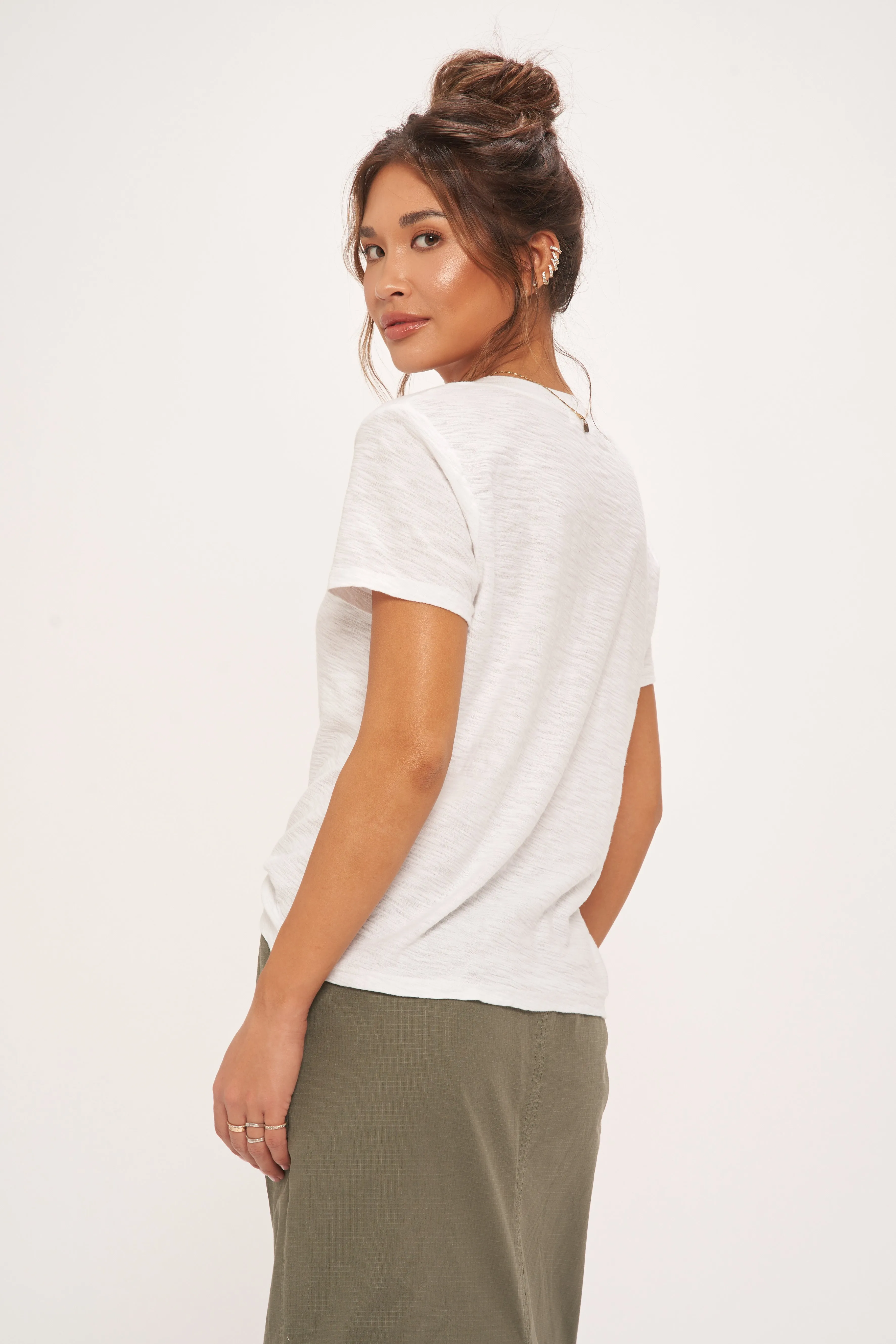 Plata Notched Tee - White