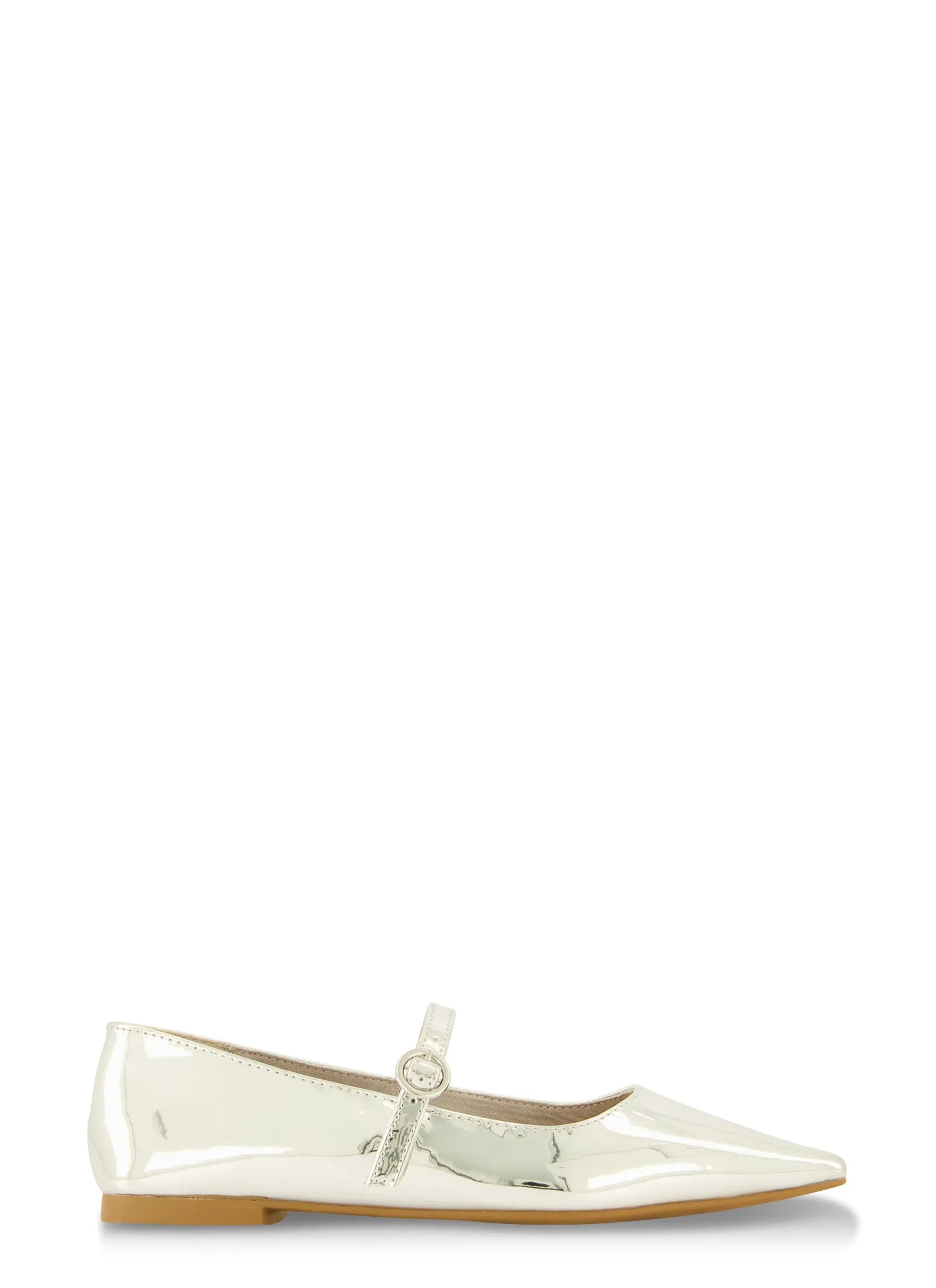 Pointed Toe Buckle Strap Flats