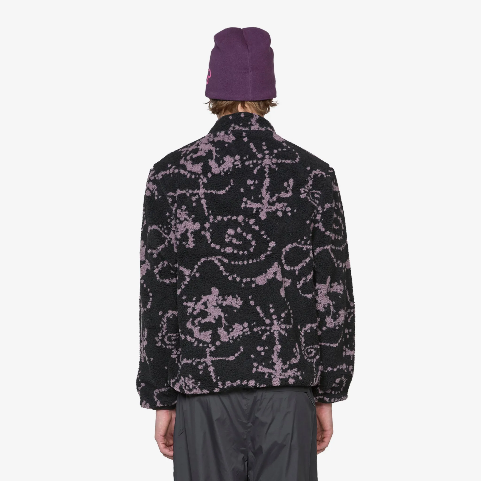 Print Fleece Jacket Purple Mix