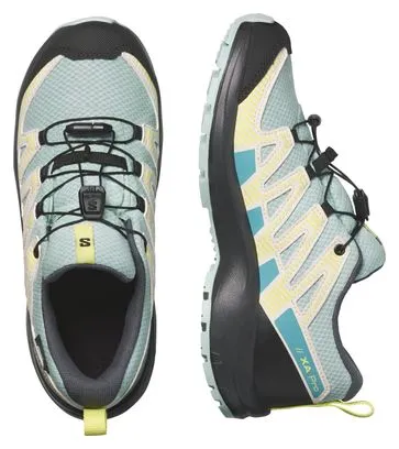 Salomon XA Pro V8 Waterproof Junior Blue Yellow Black Children's Trail Shoes