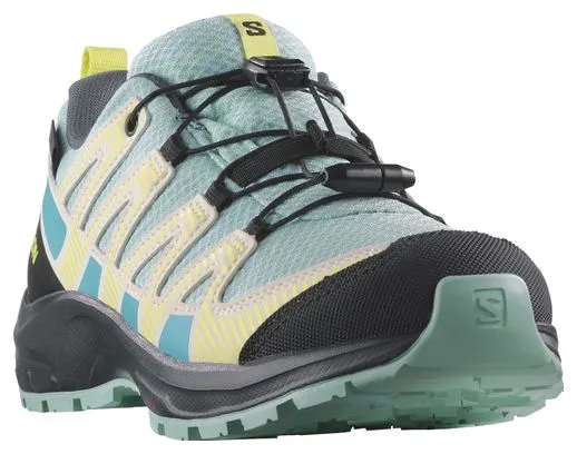 Salomon XA Pro V8 Waterproof Junior Blue Yellow Black Children's Trail Shoes