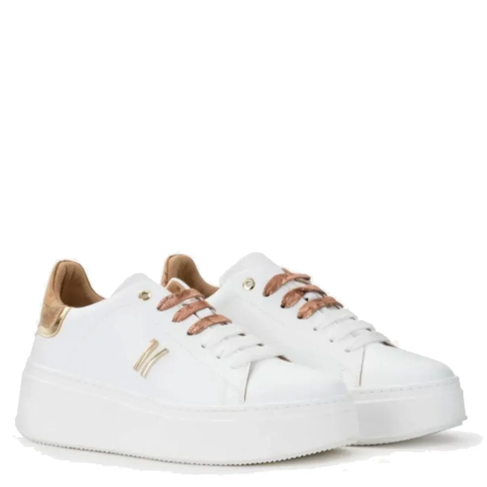 Scarpe Donna 1A Classe Alviero Martini Sneakers Bianche con Lacci Bicolor 0405