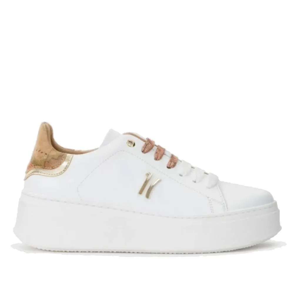 Scarpe Donna 1A Classe Alviero Martini Sneakers Bianche con Lacci Bicolor 0405