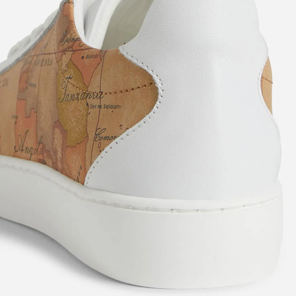 Scarpe Donna 1A Classe Alviero Martini Sneakers in Pelle Bianca con Dettaglio Geo Classic P293
