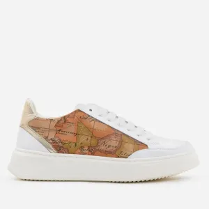 Scarpe Donna 1A Classe Alviero Martini Sneakers in Pelle Bianca con Inserti Geo Classic 0084