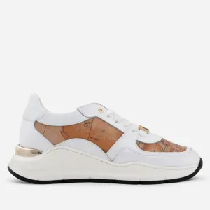 Scarpe Donna 1A Classe Alviero Martini Sneakers in Pelle Bianca con Inserti Geo Classic 0101