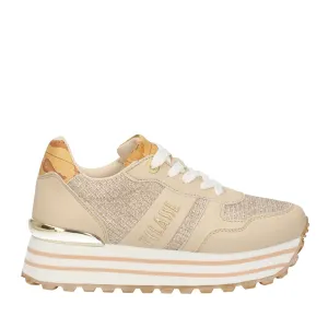 Scarpe Junior 1A Classe Alviero Martini Sneakers colore Beige con Dettagli Lurex 1172
