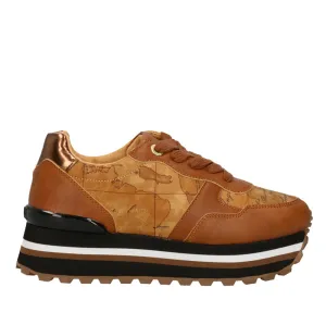 Scarpe Junior 1A Classe Alviero Martini Sneakers Marroni con Dettagli Geo Classic 1004