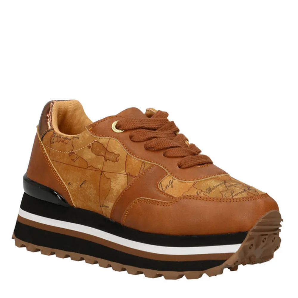 Scarpe Junior 1A Classe Alviero Martini Sneakers Marroni con Dettagli Geo Classic 1004