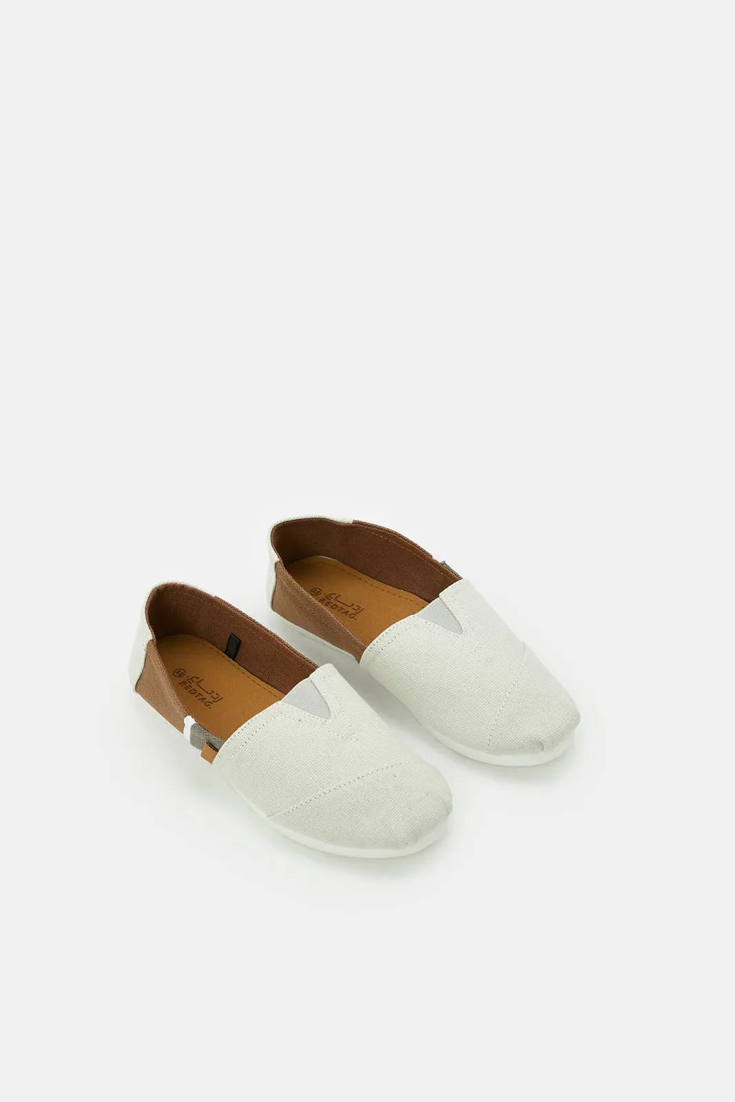 Senior Boys White Embellished Slip On