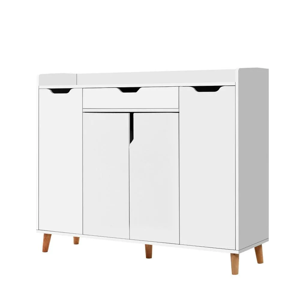 Shoe Cabinet Shoes Storage Rack 120cm Organiser White Drawer Cupboard